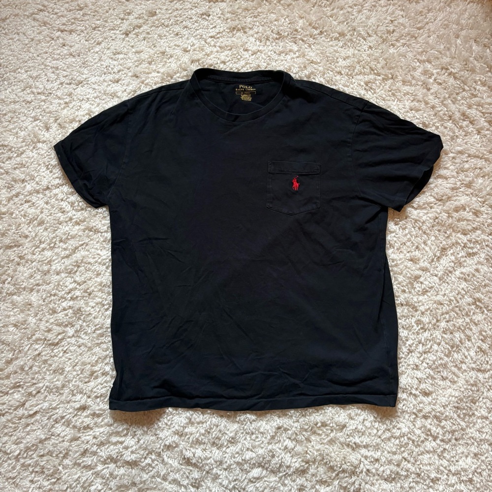 Ralph Lauren Black Short-Sleeve Pocket Tee. Size M.